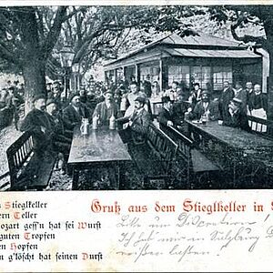 Ein alte Aufnahme des Stieglkellers in Salzburg.