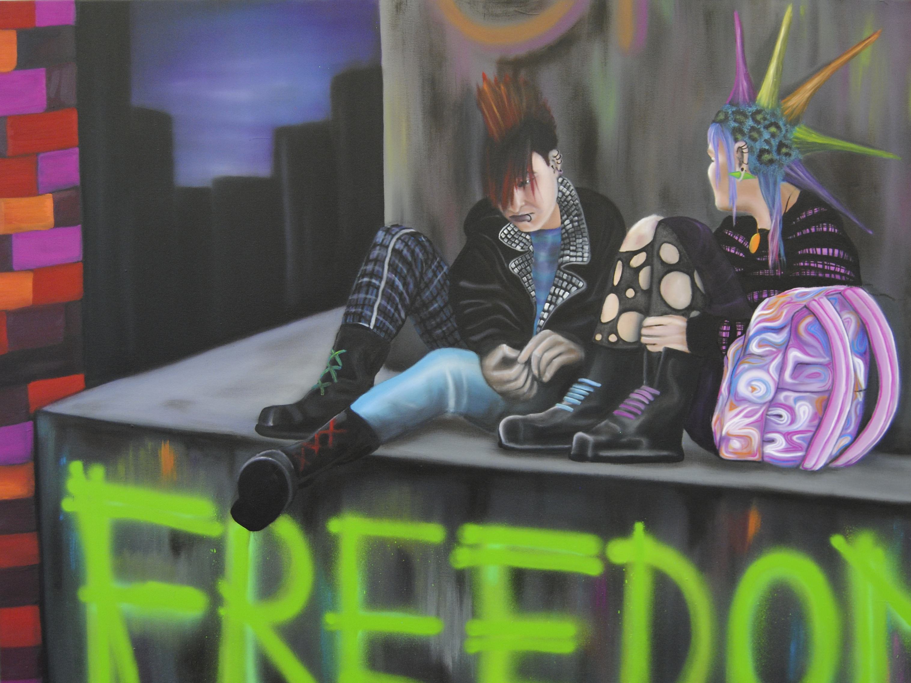 Das Ölbild auf Leinwand namens "Freedom" von Magdalena Heller aus 2017.
