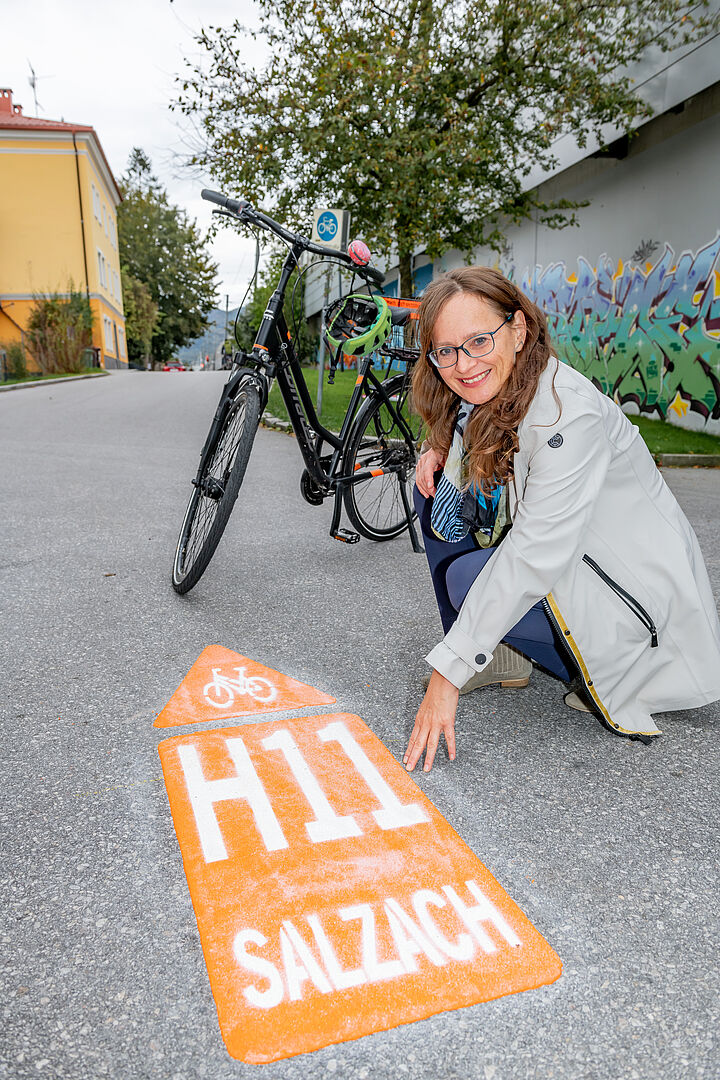 Stadt Salzburg Neue Bodenmarkierungen für