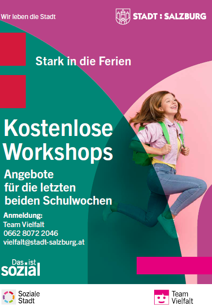 Kostenlose Workshops für Kinder und Jugendliche zum Schulschluss