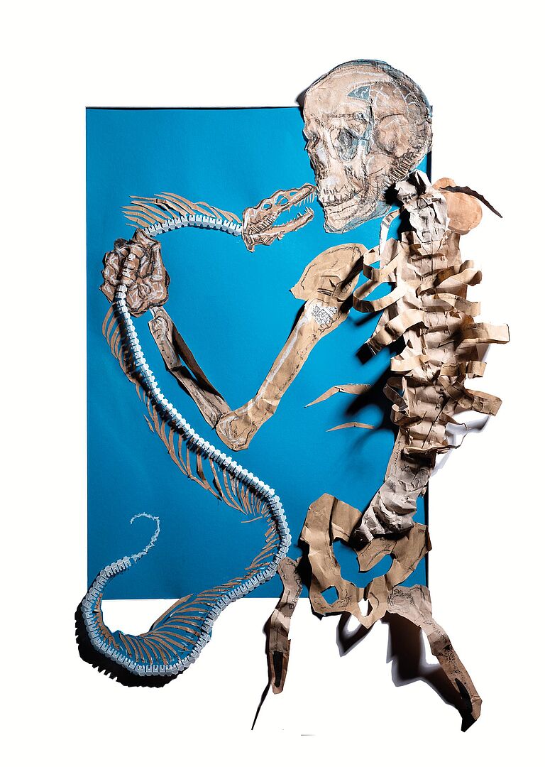 Florian Köhnlein, `It`s only roch´n´roll´, Collage, Kreide auf Karton, 2026