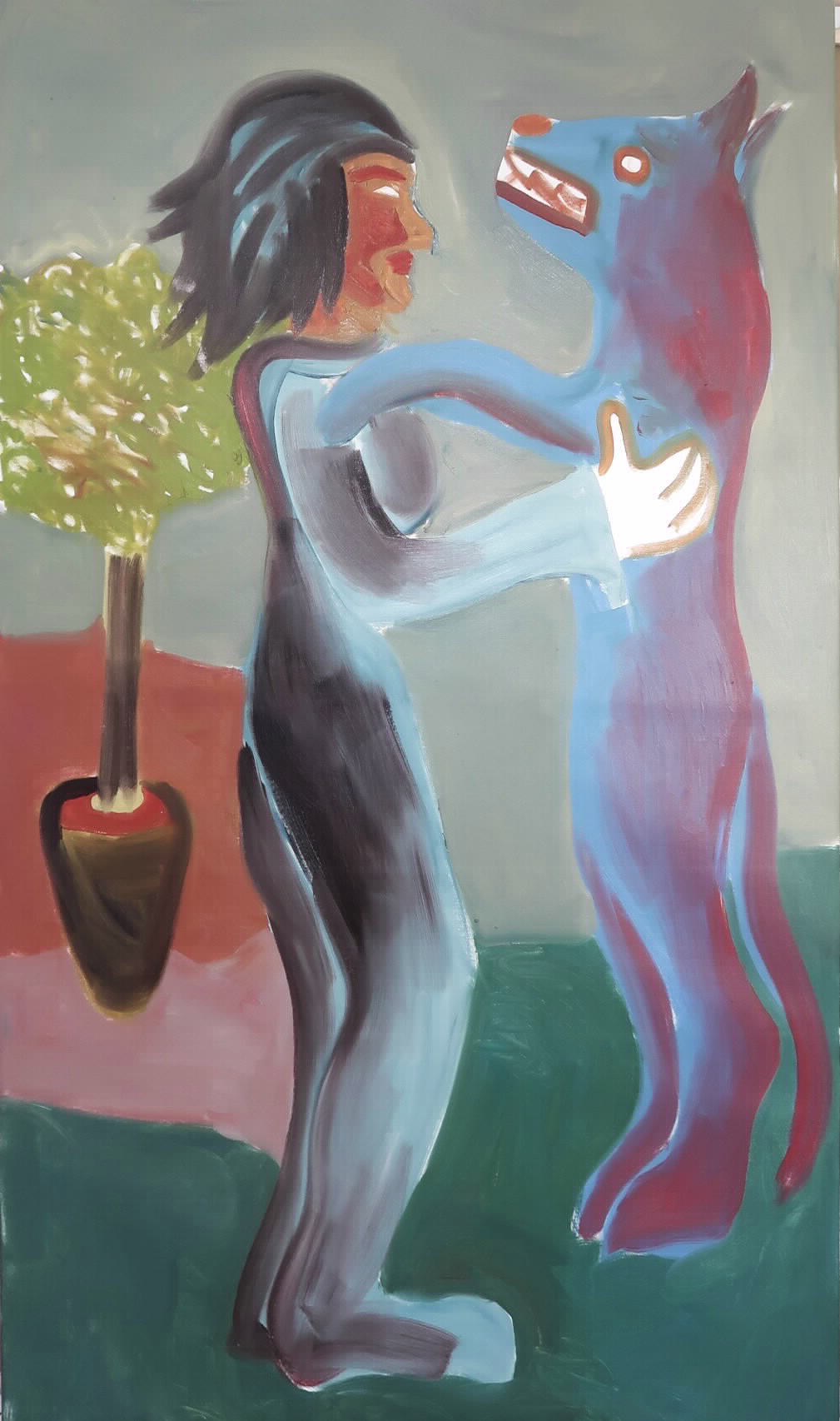 "welcome back", Öl auf Leinwand, 170 × 100 cm, 2023