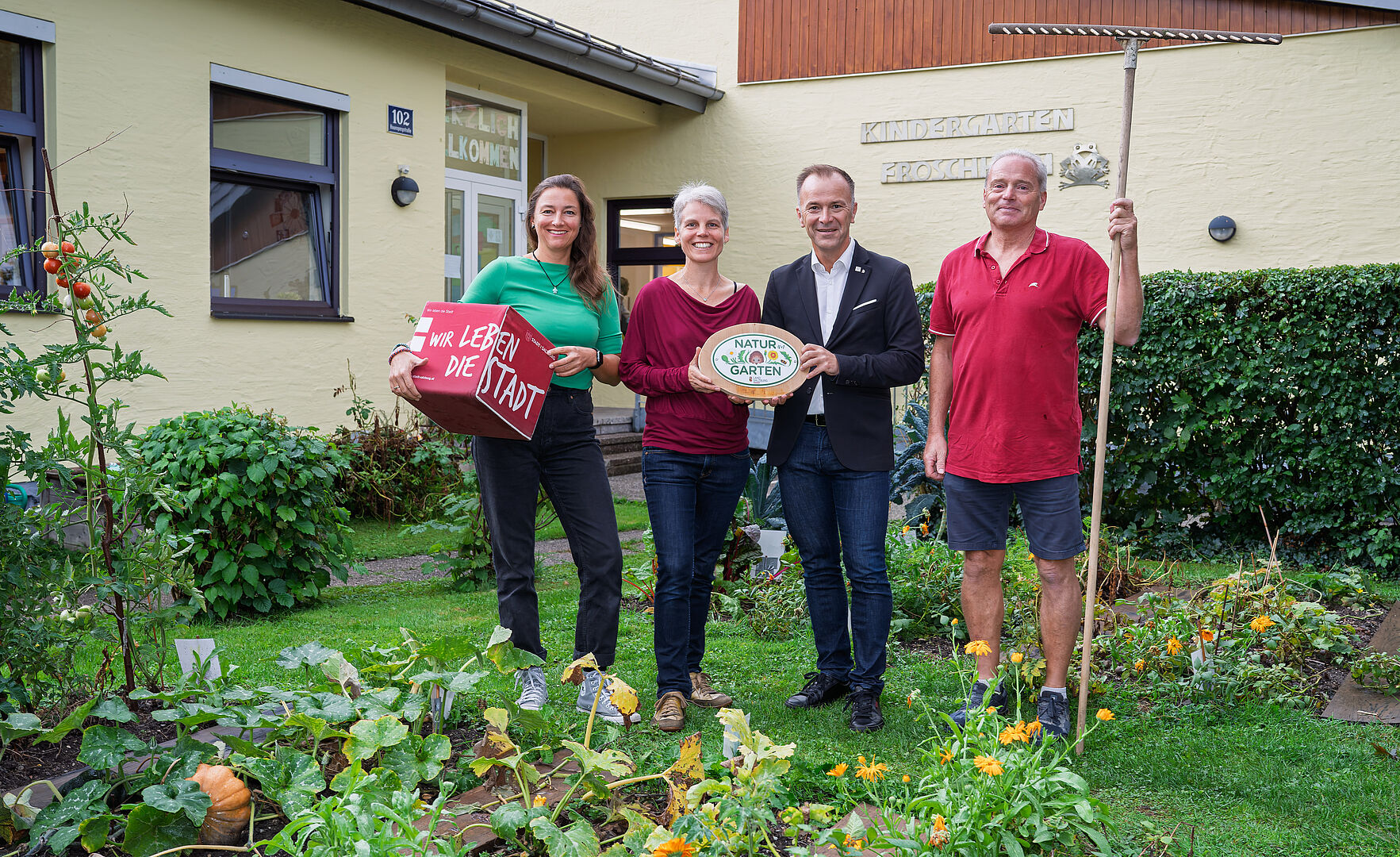 Ausgezeichnetes Naturerlebnis: Der Kindergarten Froschheim ist der erste „Natur im Garten“-Kindergarten der Stadt Salzburg.
