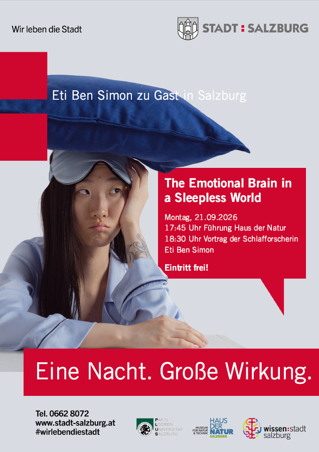 Das Bild zeigt Plakat zu Vortrag Schlafforscherin